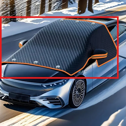 Housse de neige pour pare-brise de voiture à sangle magnétique et fixe – Protecteur de pare-brise toutes saisons en tissu Oxford robuste avec protection UV/soleil