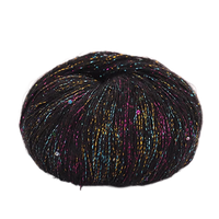 Fil de mohair de dentelle avec paillettes, fil de boucle de crochet, paillettes brillantes, pull de bricolage, 150g, 50G * 3
