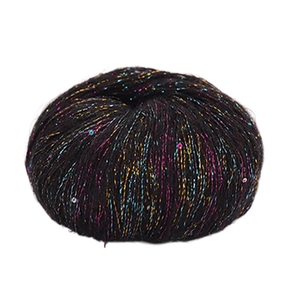 Fil de mohair de dentelle avec paillettes, fil de boucle de crochet, paillettes brillantes, pull de bricolage, 150g, 50G * 3