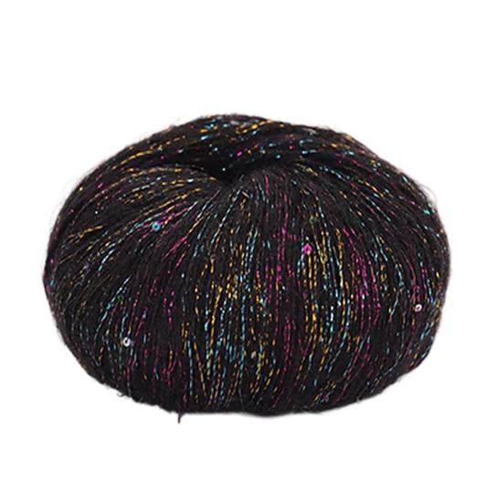 Fil de mohair de dentelle avec paillettes, fil de boucle de crochet, paillettes brillantes, pull de bricolage, 150g, 50G * 3