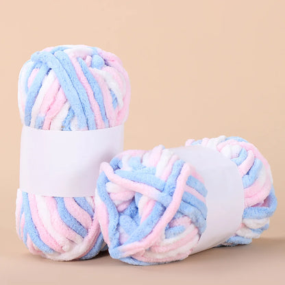 Fil de fil de soie coloré, 50g/boule, fil de laine grossière, Chenille, fil épais à tricoter à la main, anti-boulochage, écharpe au Crochet, couverture