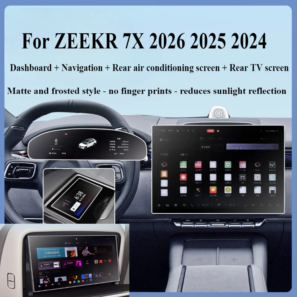 Verre trempé mat LCD GPS Navigation pour ZEEKR 7X 2026 2025 2024 Media écran tactile Film de protection accessoires de voiture