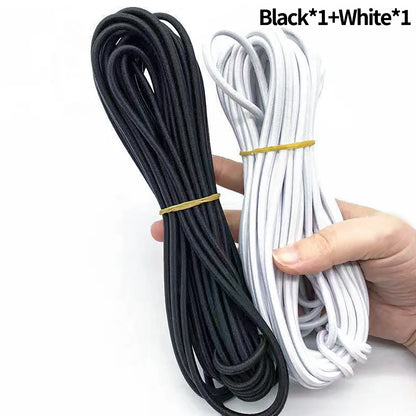3/5/10/15 M/rouleau nouveau 3.0mm noir blanc bandes élastiques rondes cordon élastique en caoutchouc corde de haute qualité couture vêtement artisanat pour bricolage Jewe