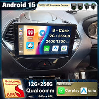 Android 15 Carplay Auto pour Ford Figo 2015 2016 2017 2018 autoradio 4G WIFI lecteur multimédia srereo Navigation vidéo 360 caméra