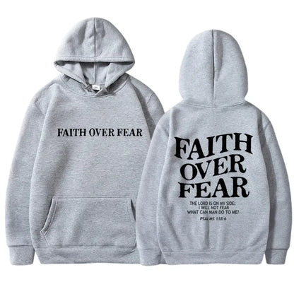 FAITH OVER FEAR sweat à capuche imprimé pour hommes femmes décontracté à manches longues sweats à capuche Hip Hop Harajuku sweat à capuche Y2k hommes hauts à capuche