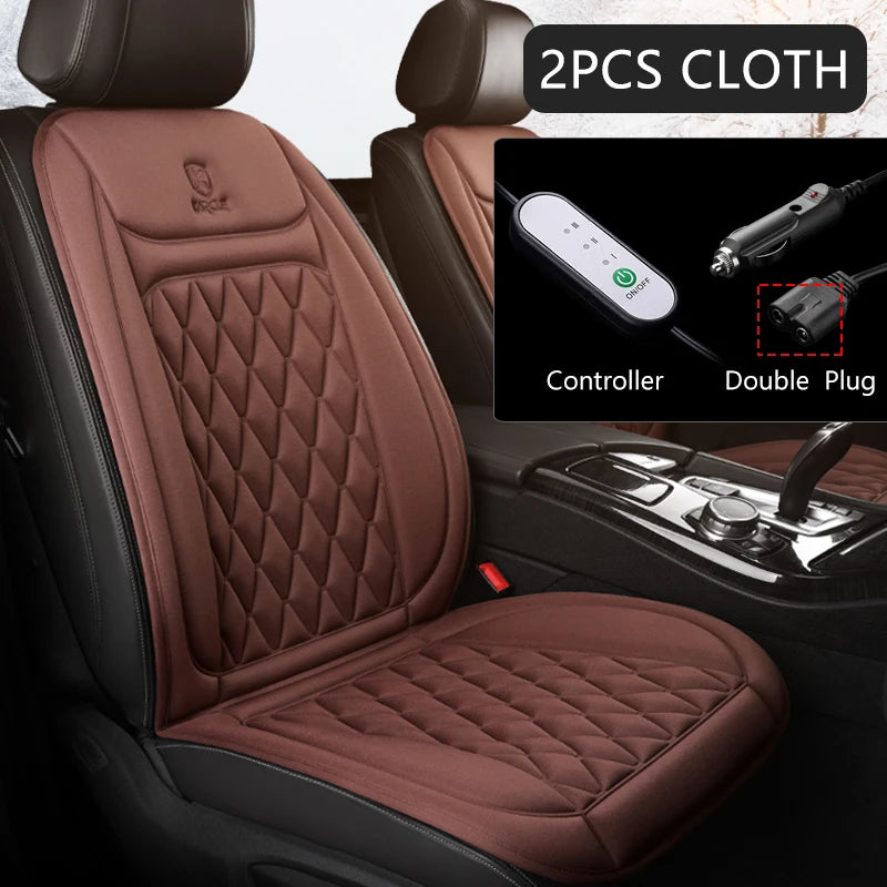 Coussin chauffant pour siège de voiture, en flanelle, 12V, universel, pour l'hiver siege chauffant voiture siège chauffant voiture