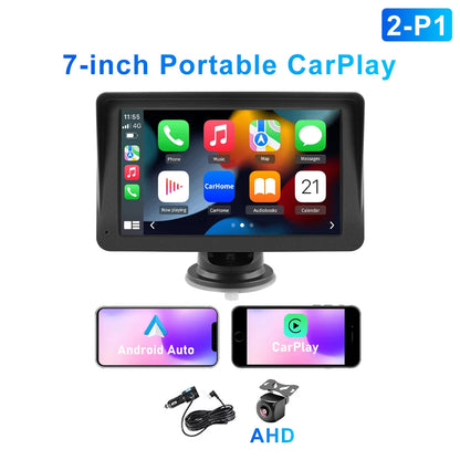 7 "/9" pouces Portable sans fil Carplay Android Auto écran HD autoradio multimédia MP5 lecteur vidéo caméra de recul arrière DVR