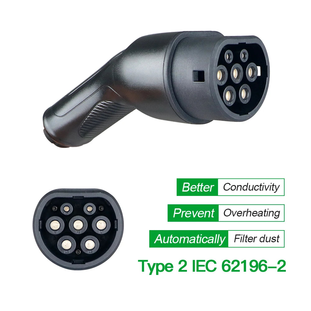 ISIGMA chargeur EV Portable 32A 22kw Type2 IEC62196-2 Tuya APP EVSE charge 10M câble Type2 prise boîte murale pour voiture électrique