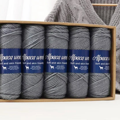 Fil de laine d'alpaga 500g, fil grossier, tissé à la main pour fabriquer des pulls chauds et à la mode, coupe-vent, vestes, foulards, chapeaux, fils
