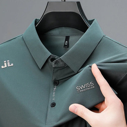 Chemise à manches courtes pour hommes, décontractée, avec Badge, Polo de couleur unie, à la mode, respirante, confortable, polyvalente, nouvelle collection