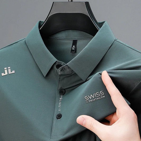 Chemise à manches courtes pour hommes, décontractée, avec Badge, Polo de couleur unie, à la mode, respirante, confortable, polyvalente, nouvelle collection