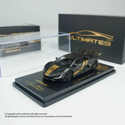 INNO moulé sous pression 1/64 échelle BYD YANGWANG U9 modèle de voiture de sport en alliage BYD YANGWANG U9 tout en carbone noir modèle de voiture Collection ornement