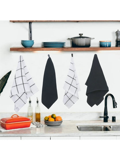 Chiffons de cuisine en coton à carreaux, chiffons de cuisine, essuie-mains, débarbouillettes super douces et absorbantes, 12x12in, 6 paquets