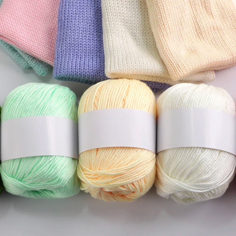 Fil de mélange de soie de luxe 6 pièces/ensemble, 50g chacun, fil à tricoter doux adapté aux pulls, couvertures et écharpes pour bébé, plusieurs couleurs