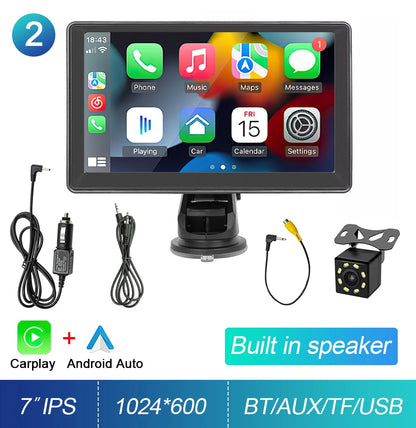 Écran tactile Portable 7 pouces IPS CarPlay Android Auto autoradio lecteur vidéo multimédia GPS Navigation Wifi caméra de recul