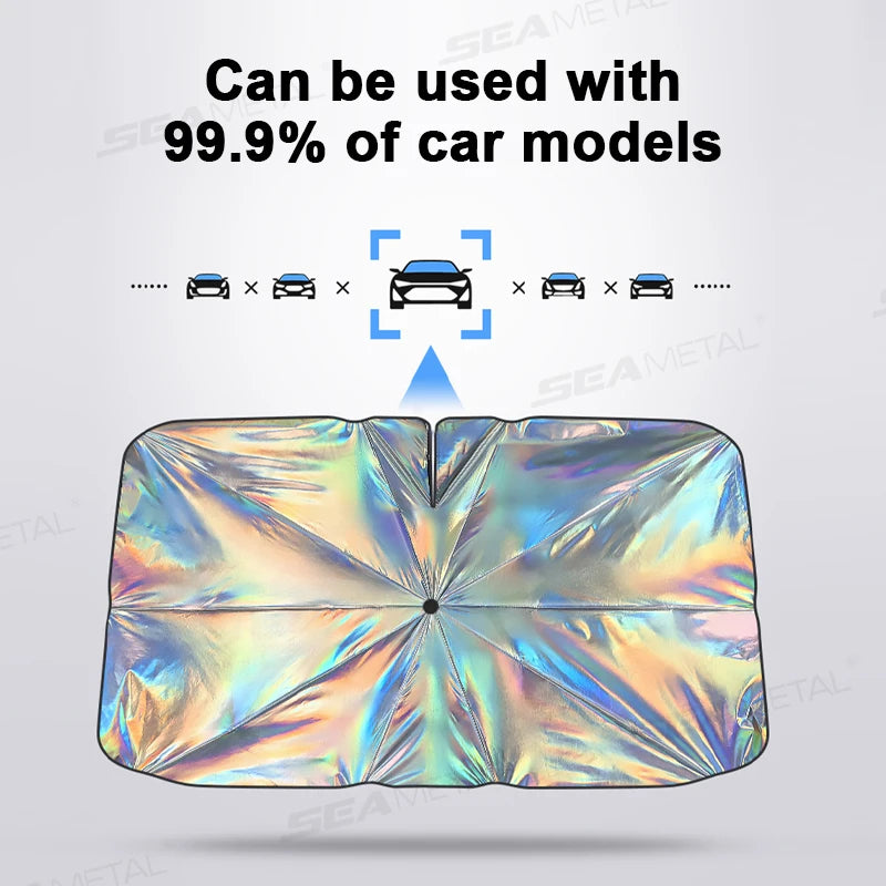 SEAMETAL – pare-soleil universel pour pare-brise de voiture, couverture de pare-soleil pour fenêtre avant, Film de réflexion UV automobile d'été, isolation thermique pour parapluie