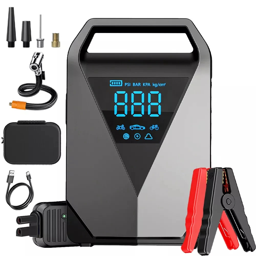 Démarreur de saut de voiture Portable, pompe à Air 150psi, compresseur d'air, pompe à pneus 2500A, Booster de batterie de voiture, dispositif de démarrage automatique, paquet de saut 12V