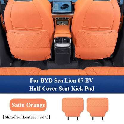 Tapis Anti-coup de pied pour siège arrière BYD Sealion 7 Sea Lion 07 EV 2024 2025, couleur de voiture originale, tapis Anti-coup de pied en cuir