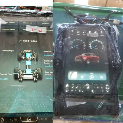 Autoradio Android 13 avec Écran Vertical, Navigation GPS, Stéréo, 4G, WiFi, Unité Centrale, Limitation, pour Voiture Dodge RAM 2018-2022