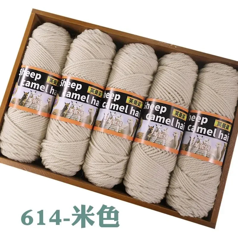 Fil de cachemire épais pour Crochet, tricot à la main, pull, écharpes, manteaux, chapeau, gants, bricolage, fil de laine d'alpaga doux et chaud, 500 g/ensemble