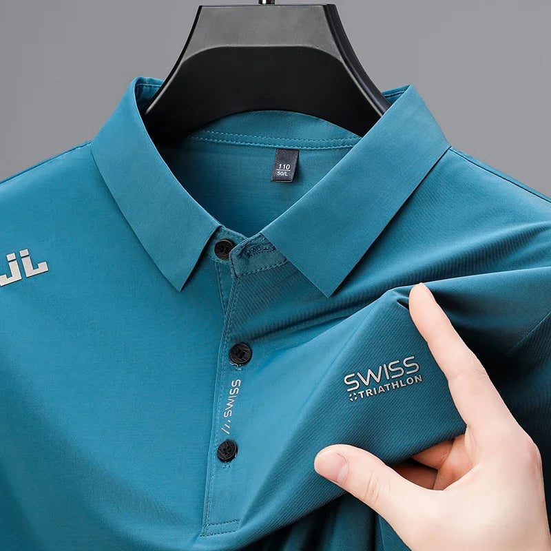 Chemise à manches courtes pour hommes, décontractée, avec Badge, Polo de couleur unie, à la mode, respirante, confortable, polyvalente, nouvelle collection