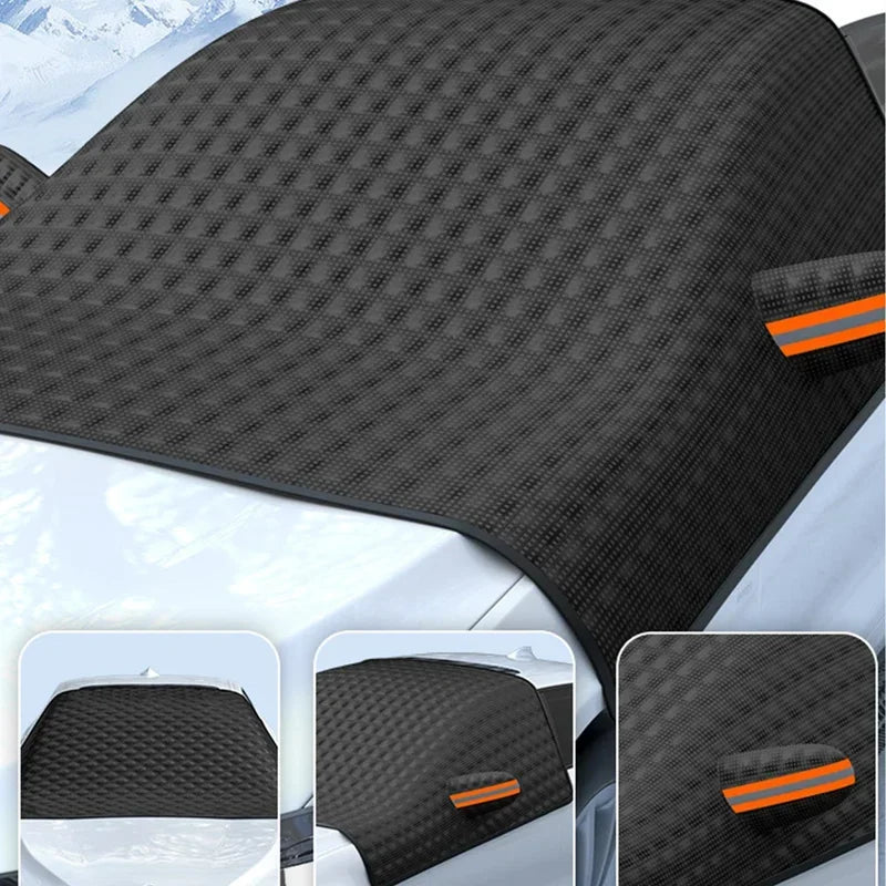 Couverture de neige de fenêtre de voiture d'hiver couverture de neige de pare-brise de voiture magnétique de grande taille couverture de pare-brise de neige antigel couvre pare-soleil en verre