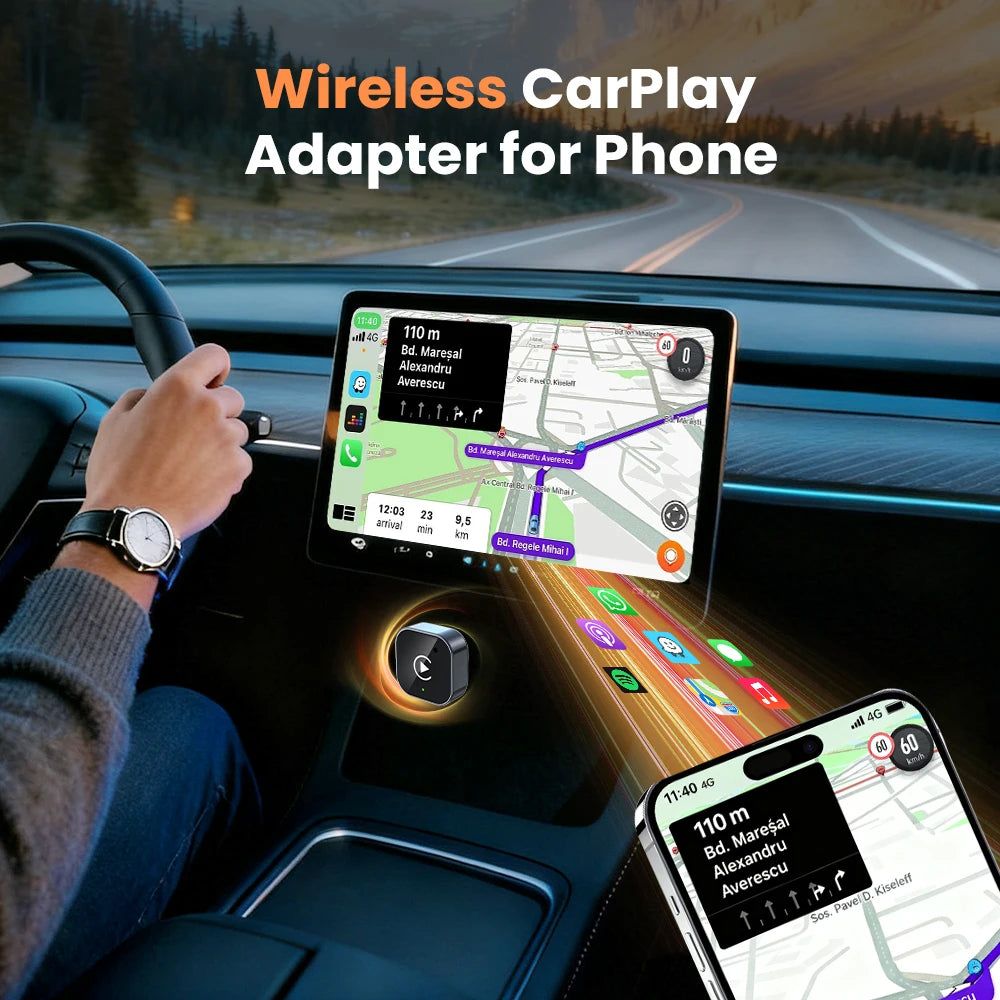 Adaptateur CarPlay filaire vers sans fil 2 en 1, Android Auto, Plug & Play, Bluetooth, 5Ghz, WiFi type-c/USB, pour Audi Benz MG