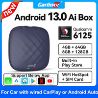 2026 NOUVEAU CarlinKit CarPlay Ai Box Qualcomm QCM6125 SM6225 CPU 8 cœurs Android 13 Carplay sans fil Android auto GPS 4G LTE pour voiture CarPlay filaire