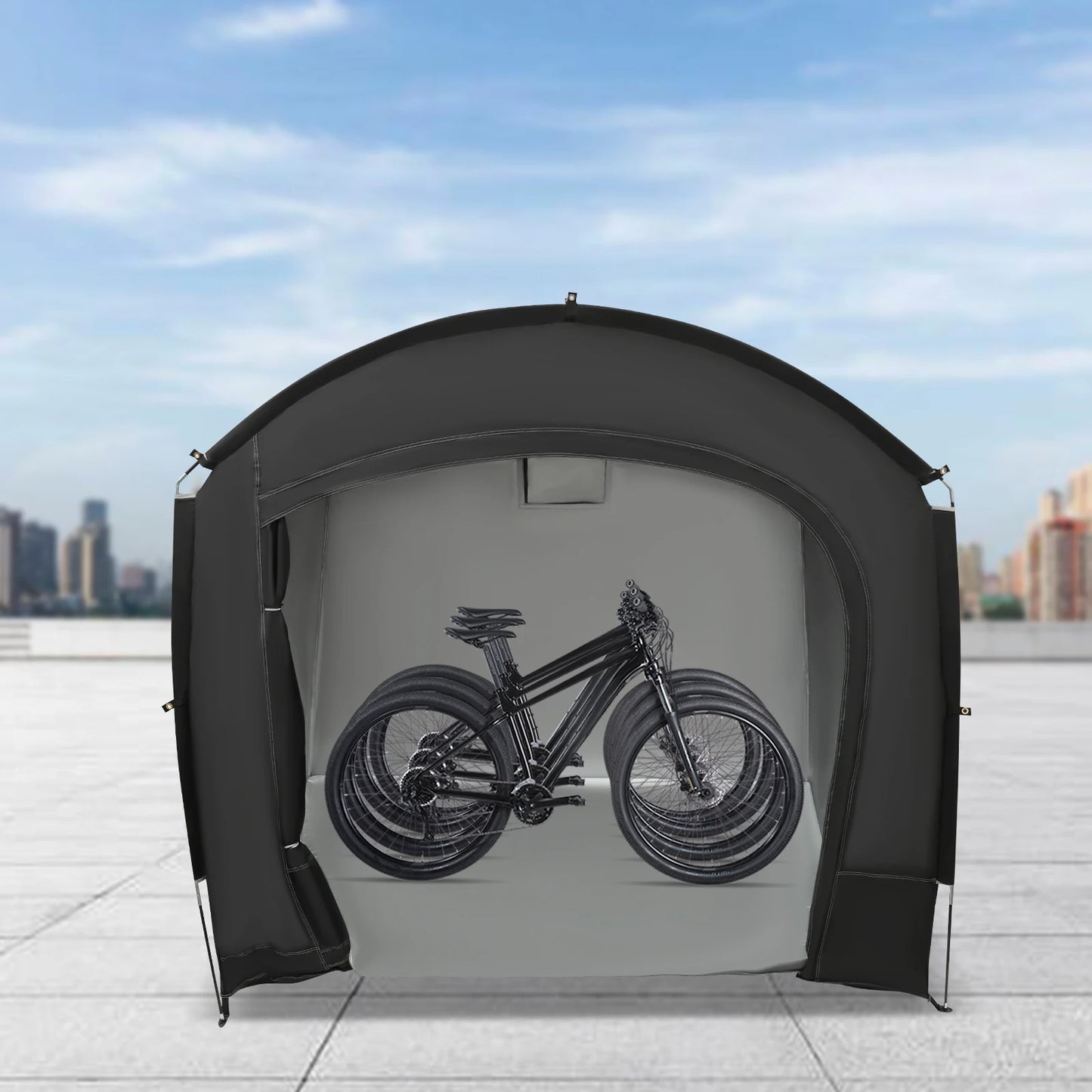 Abri de rangement de vélo pour 1-4 vélos, tente d'abri de vélo Portable et étanche 220x150x185cm, couverture de pare-soleil pliable en tissu Oxford 210D