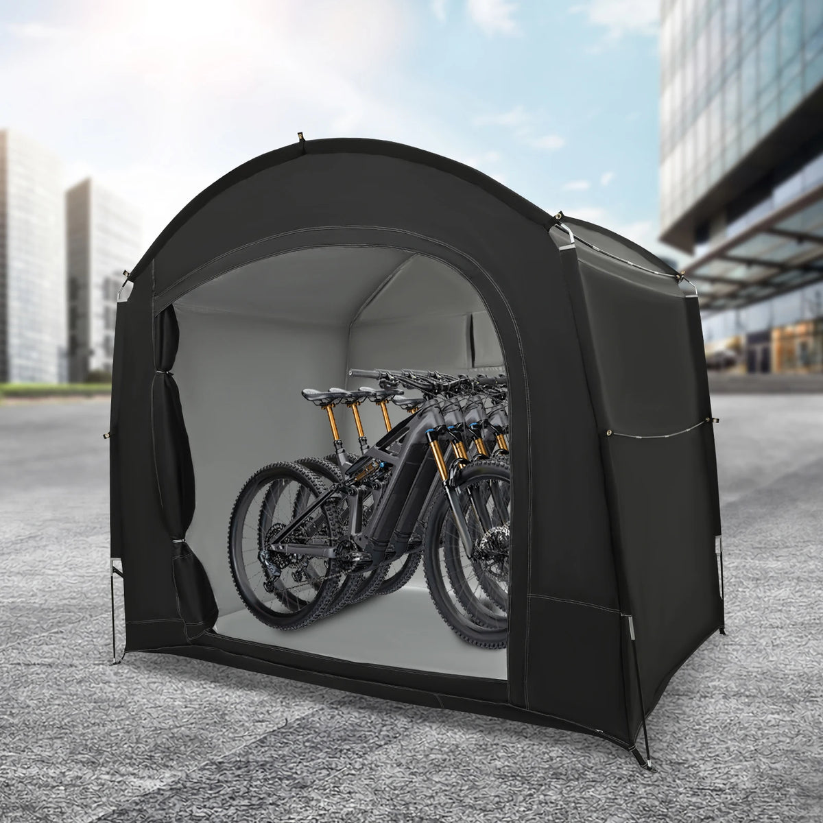 Abri de rangement de vélo pour 1-4 vélos, tente d'abri de vélo Portable et étanche 220x150x185cm, couverture de pare-soleil pliable en tissu Oxford 210D