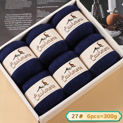 Fil de laine fine pure cachemire 300g, matériel de bricolage tissé à la main, aiguilles à tricoter, pulls chauds, pulls, foulards, boules de fil