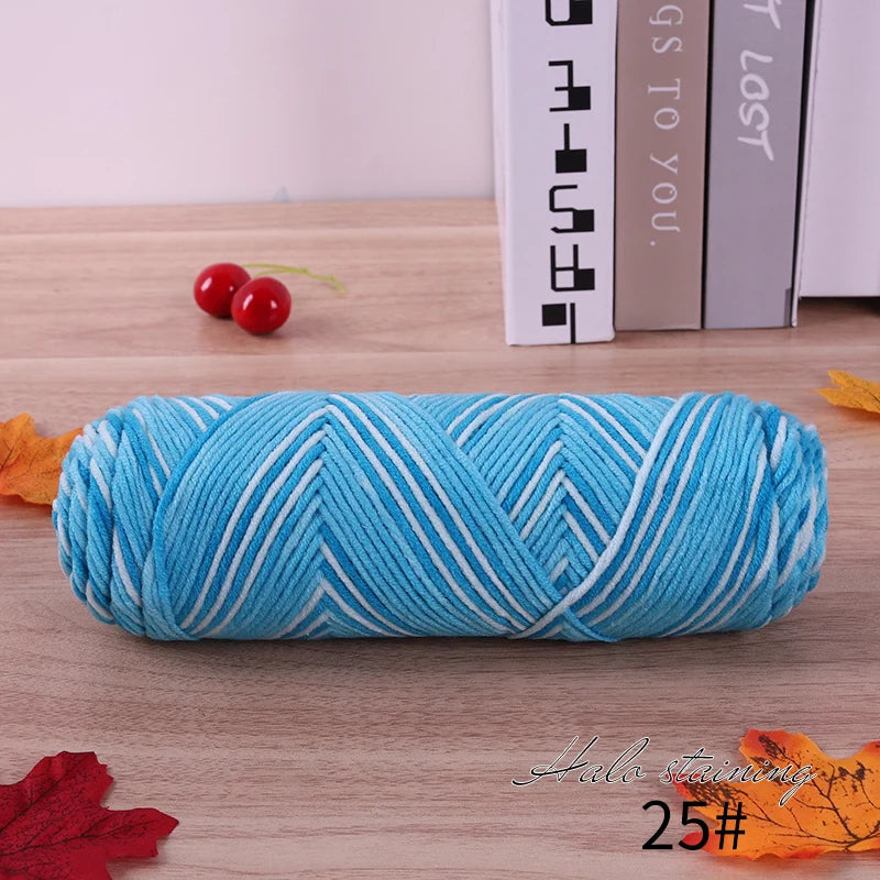 Pull auto-tissé en coton au lait teint à 5 brins, écharpe, couverture moyenne épaisse, fil au Crochet tissé fait à la main, 300g