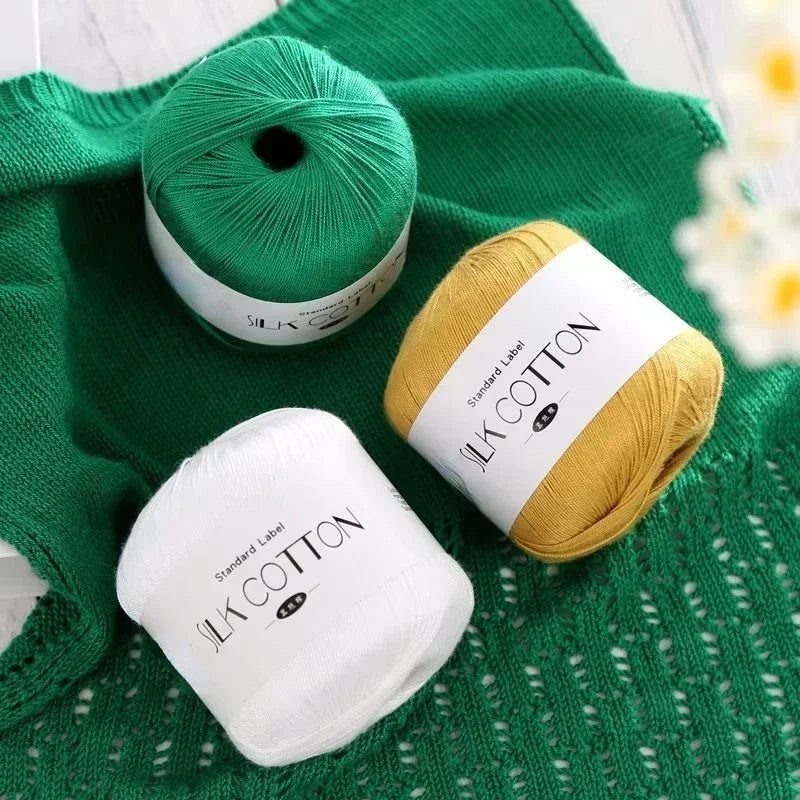 Fil à tricoter chaud et doux pour bébé, 50 g/pièce, dentelle de soie, coton, lait, Crochet, tricoté à la main, fournitures pour tricot à la main, point de croix