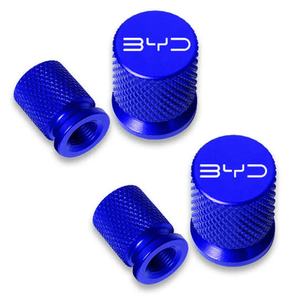 Couvercle de bouchon de Valve de pneu de roue de voiture en aluminium, accessoires de voiture, 4 pièces, pour BYD Atto 3 Act 3 Tang F3 E6 Dmi Yuan Song plus EV2022 2023