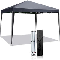 Tente pliante 10x10, portable pour extérieur, camping, patio, fêtes, gazebo EZ Up avec sac de transport (gris)