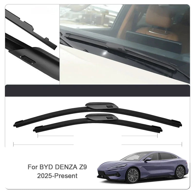 Essuie-glace de pare-brise de voiture, 2 pièces, en caoutchouc de nettoyage pour BYD DENZA D9 N7 Z9 Z9GT FCB LEOPARD 5 8 B5 B8 YANGWANG U7 U8 U9 2023 – 26
