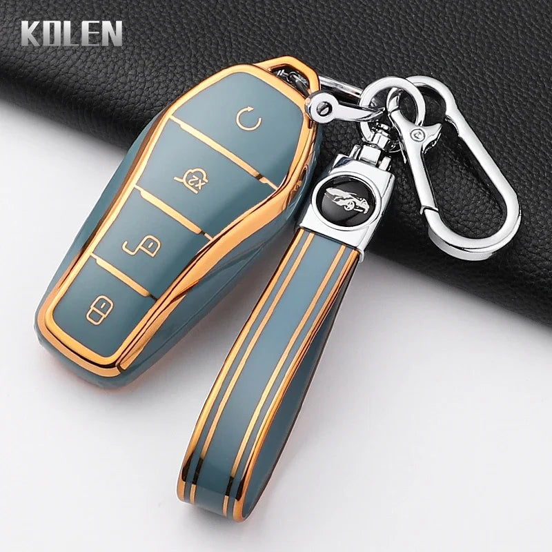 Pour BYD Song Plus Atto 3 Han EV Tang DM Qin joint dauphin mode TPU voiture clé housse protégée porte-clés Fob accessoires
