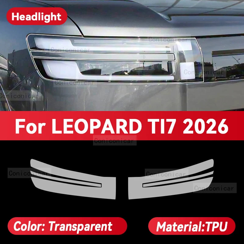 Film de protection transparent en TPU anti-rayures pour phares avant de voiture LEOPARD TI7 2026