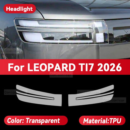 Film de protection transparent en TPU anti-rayures pour phares avant de voiture LEOPARD TI7 2026