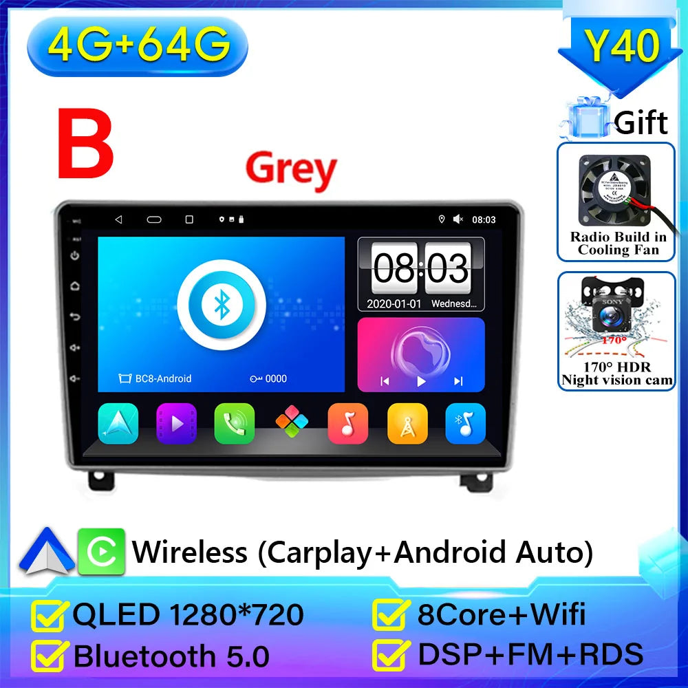 Autoradio Carplay pour Peugeot 407 2004-2011 Android 15 Navigation GPS Android Auto stéréo Android 15 vidéo 2K BT 4G No 2din DVD
