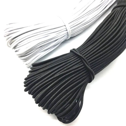 Corde élastique solide 1/2/3/4/5MM, blanc/noir, corde élastique de haute qualité, bande en caoutchouc, artisanat de couture pour vêtements, bricolage, accessoire de couture