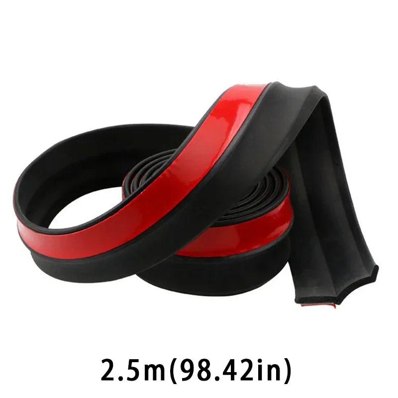 Autocollants de décoration de Protection des lèvres de becquet avant de pare-chocs de voiture de 2.5M protecteurs universels en caoutchouc