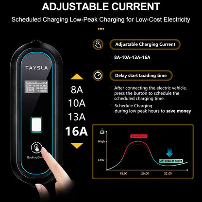 TAYSLA EV chargeur Type 2 IEC62196-2 câble de charge EVSE Portable 16A 3.5KW EV Station de charge Wallbox prise ue pour voiture électrique