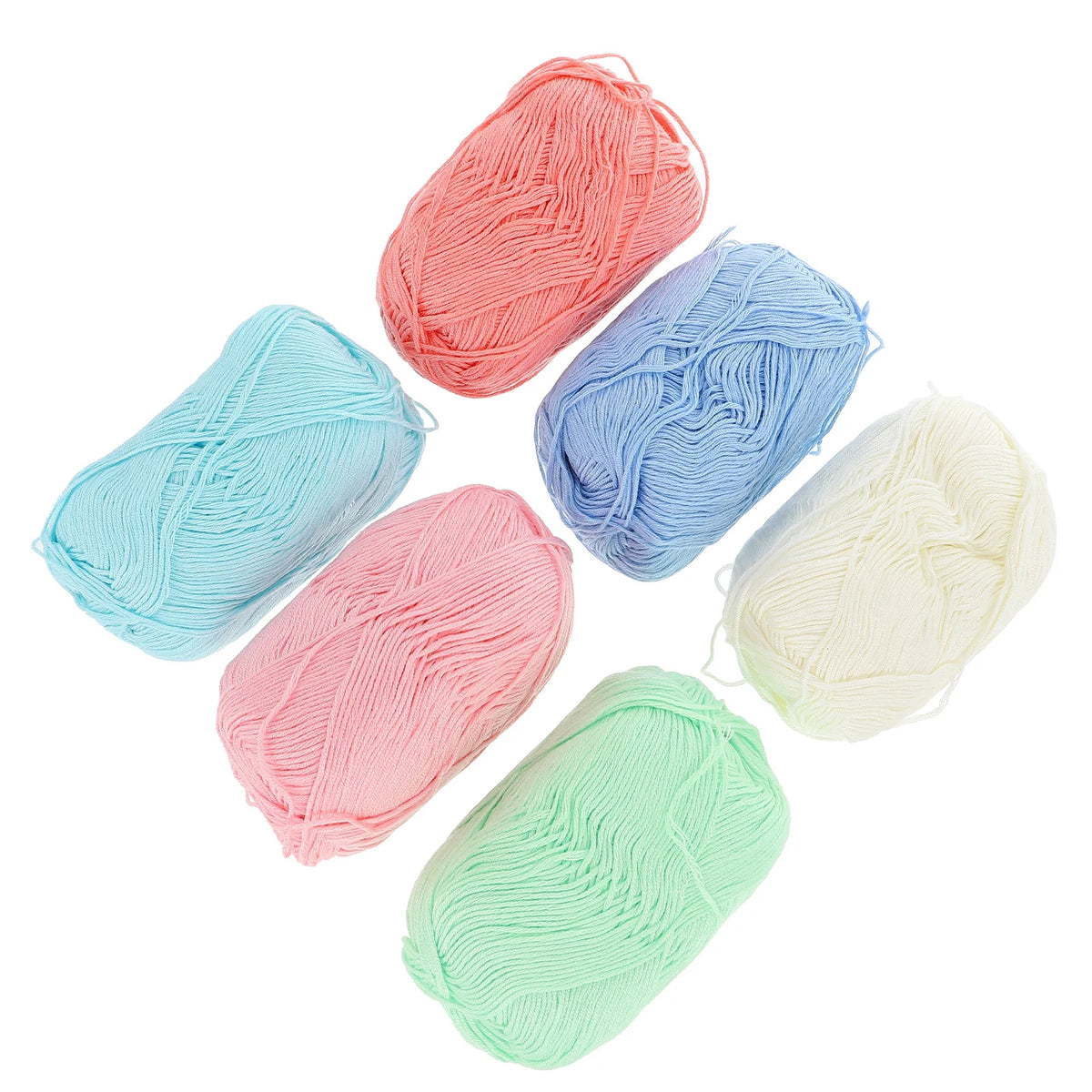 Kit de fils de coton au Crochet, 6 rouleaux, fil de coton Flexible, matériel de couture domestique pour coussins de canapé, bricolage