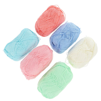 Kit de fils de coton au Crochet, 6 rouleaux, fil de coton Flexible, matériel de couture domestique pour coussins de canapé, bricolage