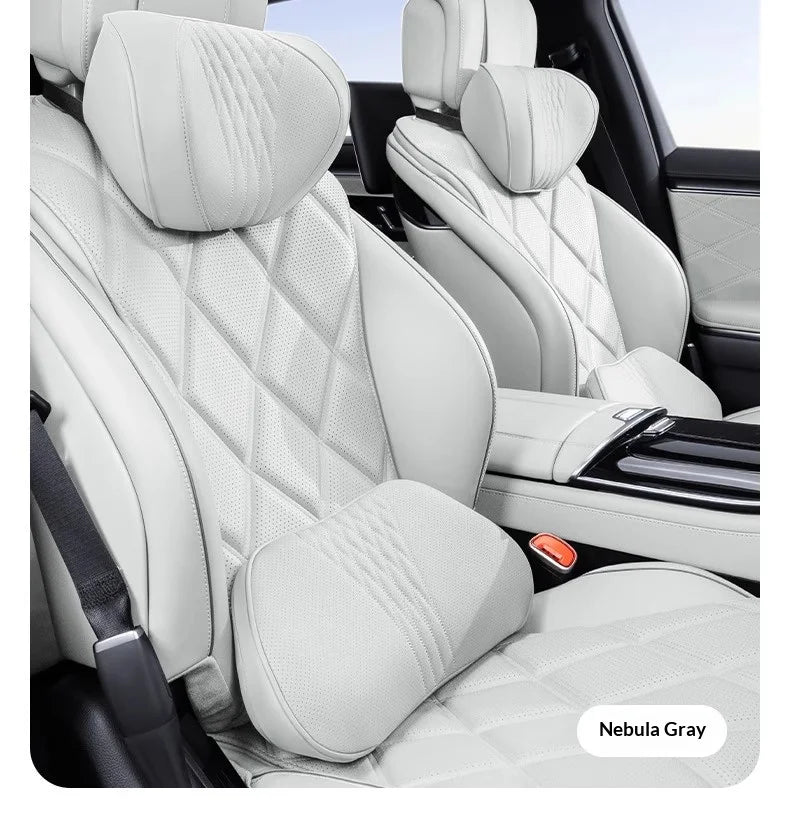 Coussin de nuque et de soutien lombaire pour voiture, universel toutes saisons, coussin lombaire respirant avec contour ergonomique pour la taille