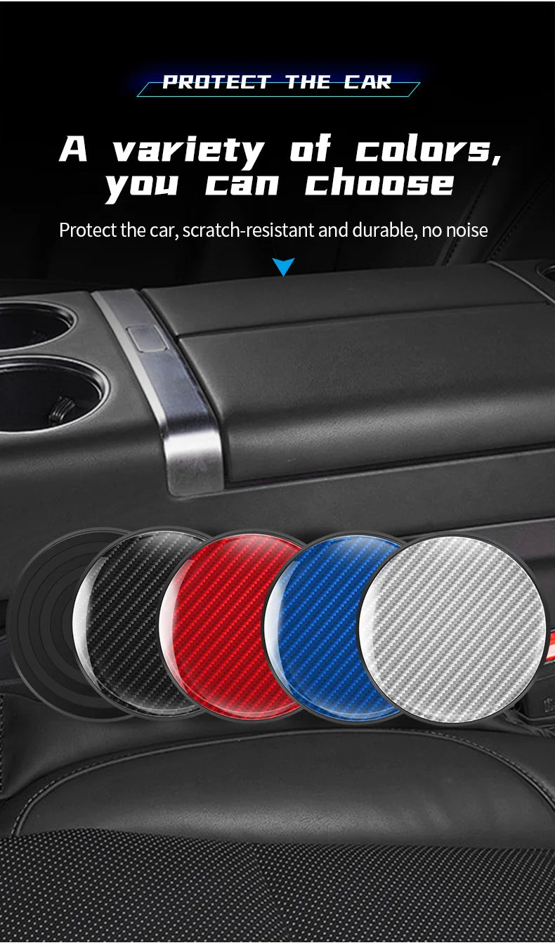 Dessous de verre antidérapant en Fiber de carbone pour tasse d'eau de voiture, pour Opel Astra J K OPC Corsa Vectra D Zafira B Insignia Mokka Vivaro