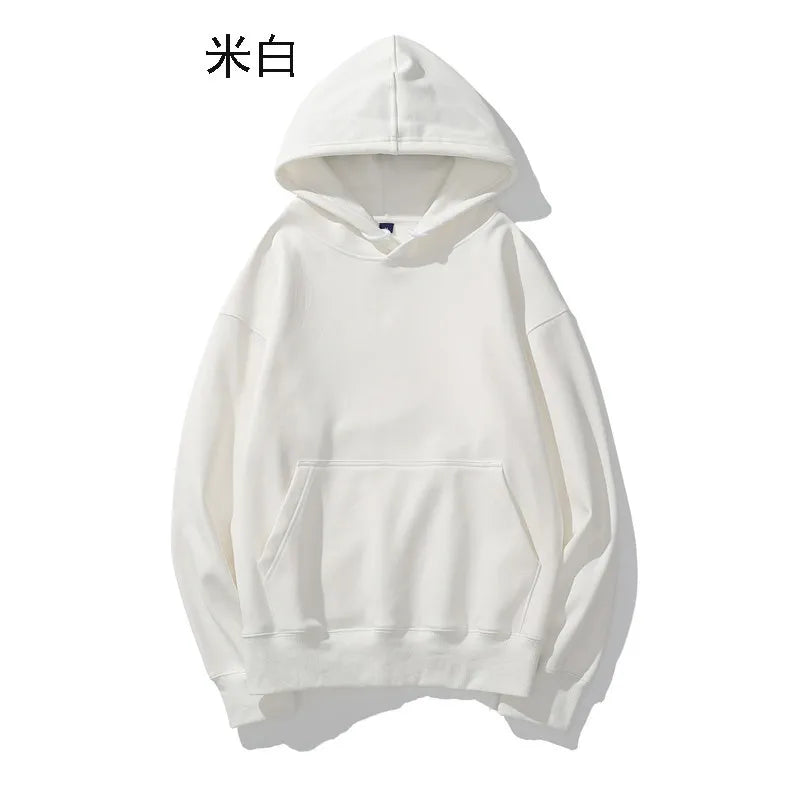 Pull en peluche à épaules dénudées pour hommes, Logo personnalisé, ample, couleur unie, grande taille, Hip-hop, rue, pull vierge