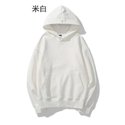 Pull en peluche à épaules dénudées pour hommes, Logo personnalisé, ample, couleur unie, grande taille, Hip-hop, rue, pull vierge