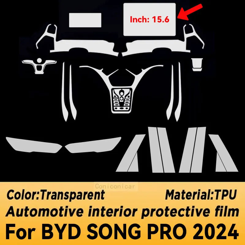 Film de protection en TPU pour panneau de Navigation BYD SONG PRO 2024 2025, autocollant anti-rayures pour écran intérieur automobile